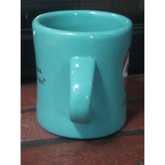 Life Is Good Turquoise Coffee Mug Heavy Stoneware NWOT FLIP FLOPS do what you... - Picture 3 of 7